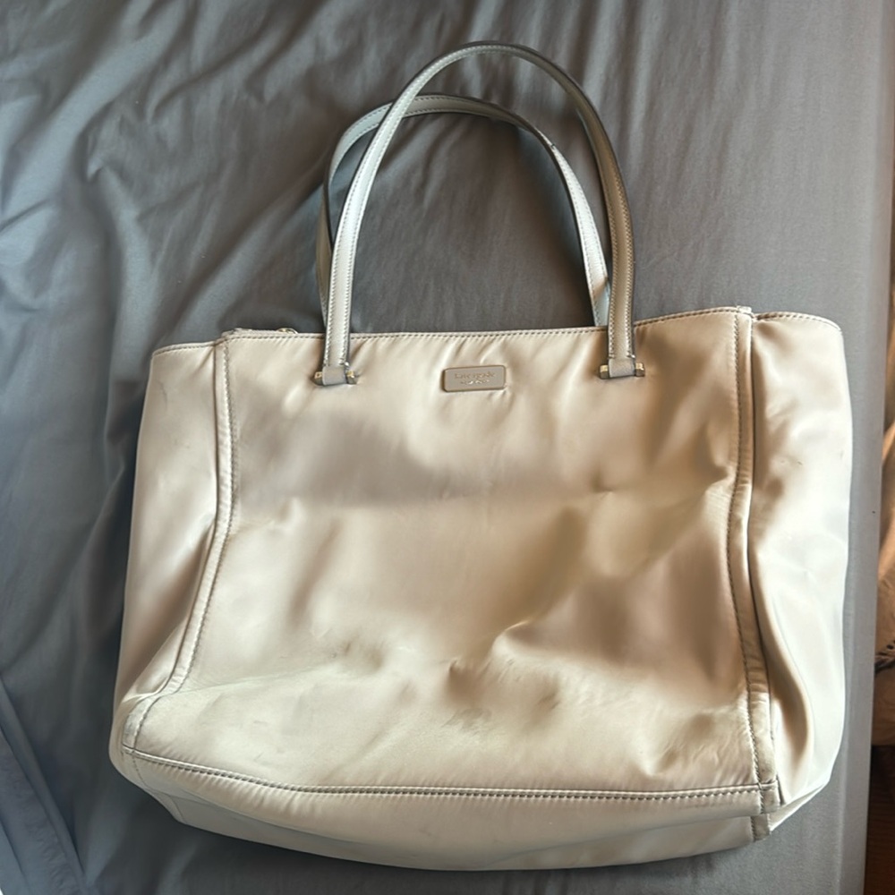 Kate Spade beige vinyl polyester tote